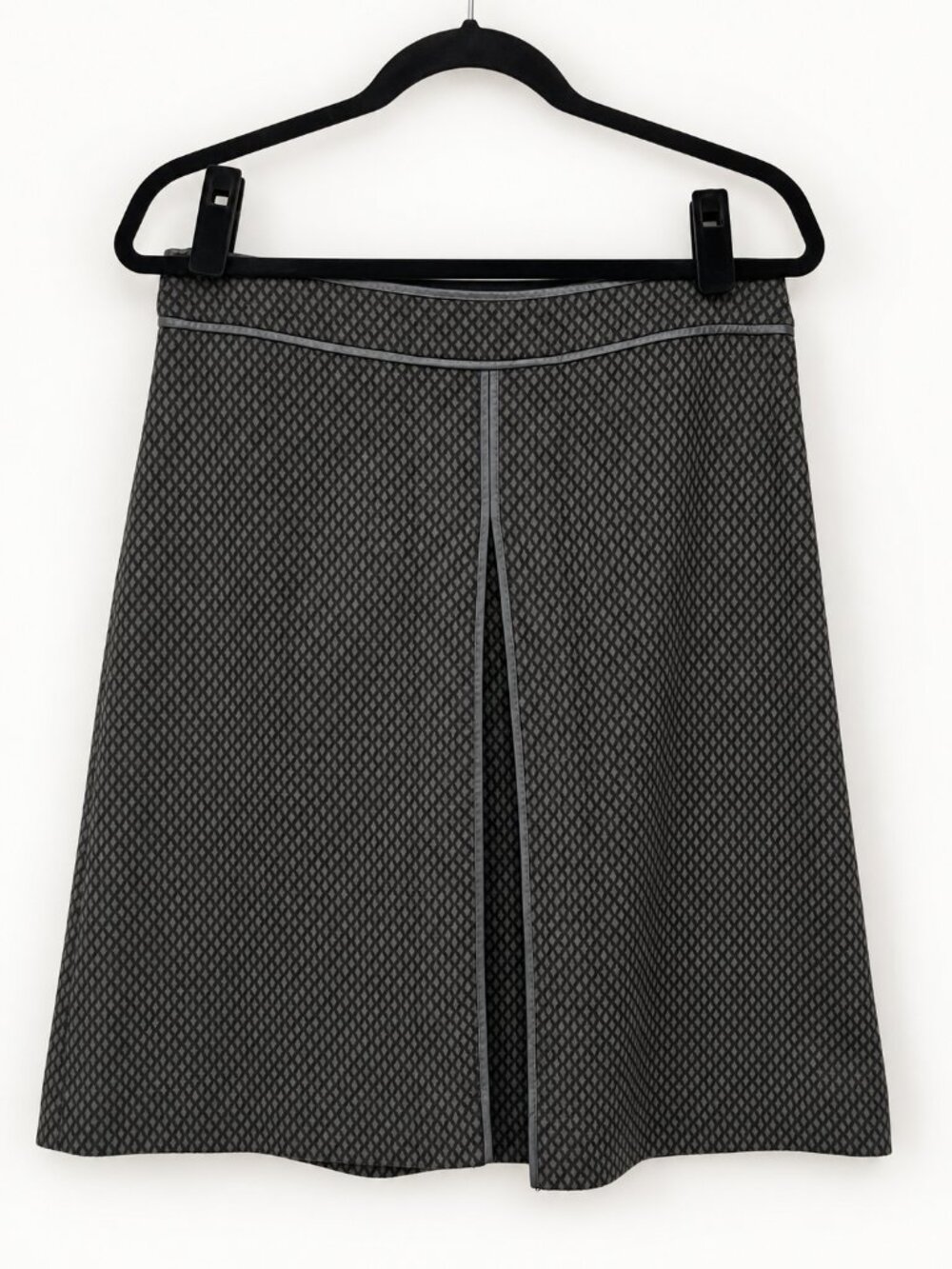 Classiques Entier Wool-Blend A-line Skirt with Black Diamond Pattern, Size 10 - Picture 2 of 8